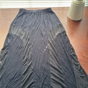 black asymmetrical maxi skirt